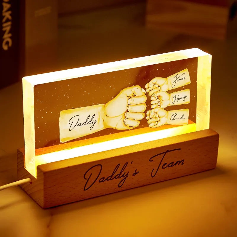 Personalized Daddy's Team Night Light